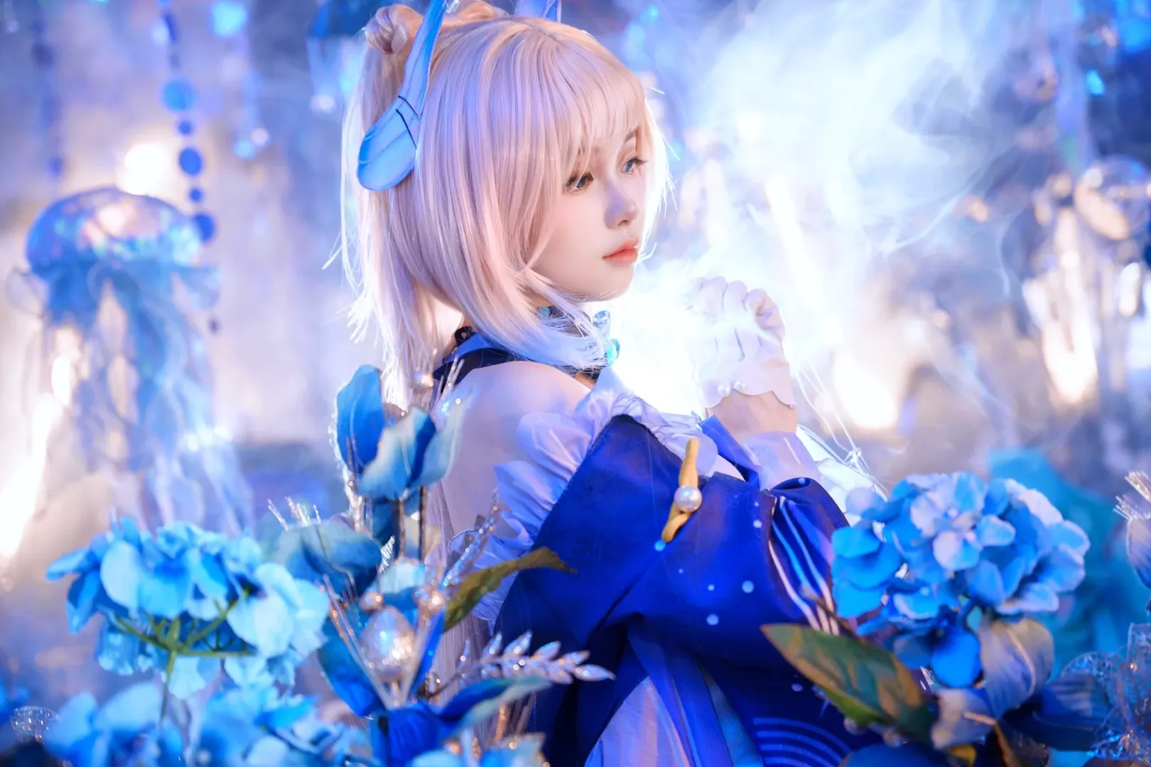 原神, 珊瑚宫心海cos, 二次元cosplay, 游戏角色扮演, 水元素装扮 - 第4张
