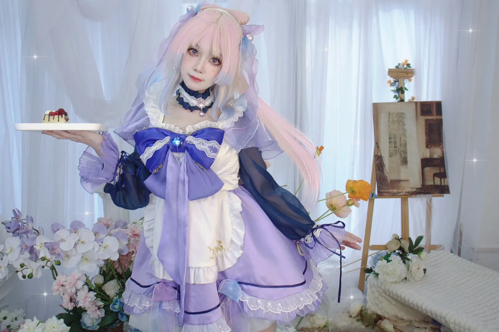 Genshin Impact, Sangonomiya Kokomi cosplay, Maid outfit, Cosplay photoshoot, Shenzhen photography studio - Image 3