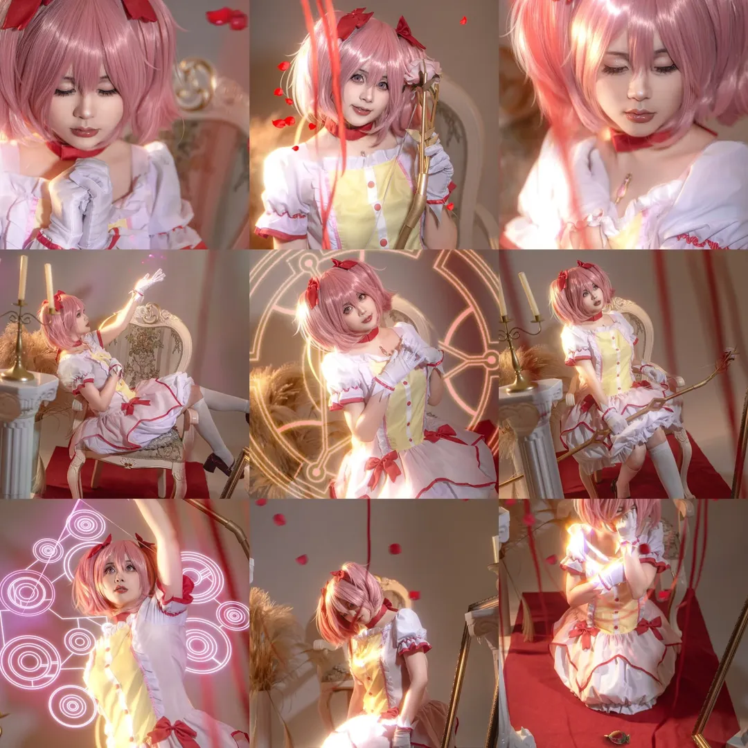 少女写真, 鹿目圆cos, 魔法少女小圆, cosplay摄影, 二次元氛围感 - 第1张