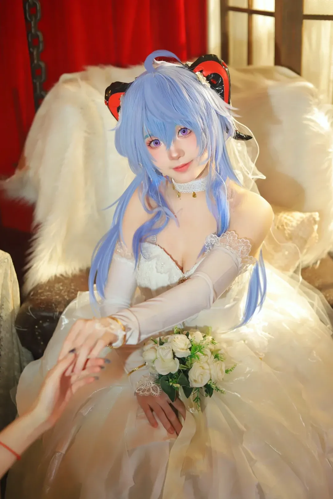 原神, 甘雨cos, 棚拍写真, 花嫁cosplay, 二次元婚纱 - 第1张