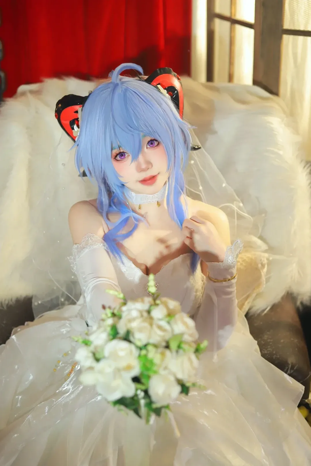 原神, 甘雨cos, 棚拍写真, 花嫁cosplay, 二次元婚纱 - 第3张