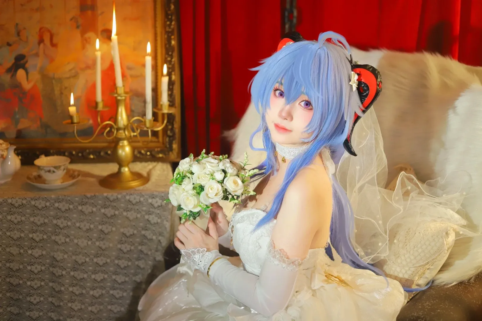 原神, 甘雨cos, 棚拍写真, 花嫁cosplay, 二次元婚纱 - 第6张