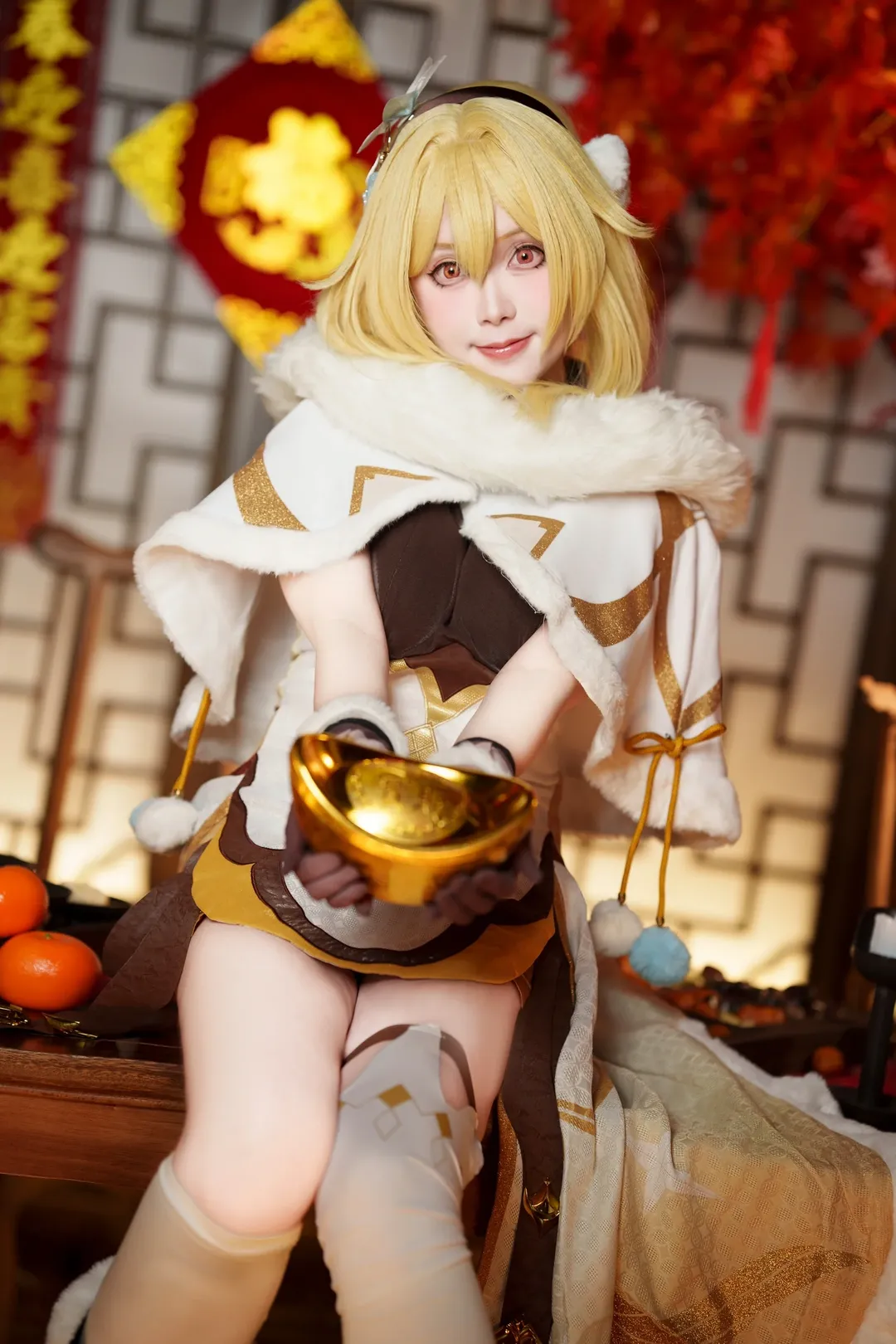 原神, cosplay摄影, 新春cos, 旅行者荧cos, 国风新年 - 第3张