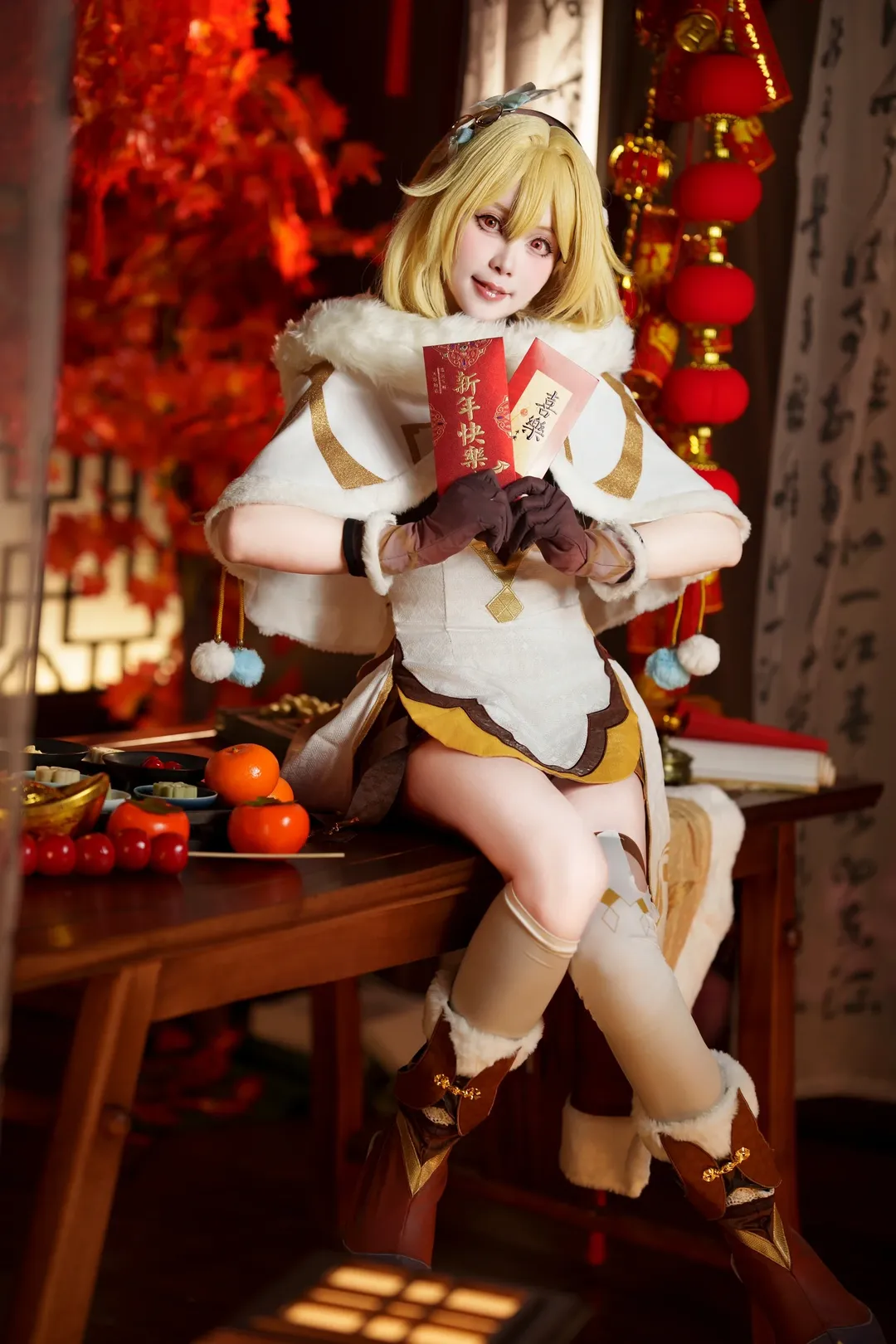 原神, cosplay摄影, 新春cos, 旅行者荧cos, 国风新年 - 第4张