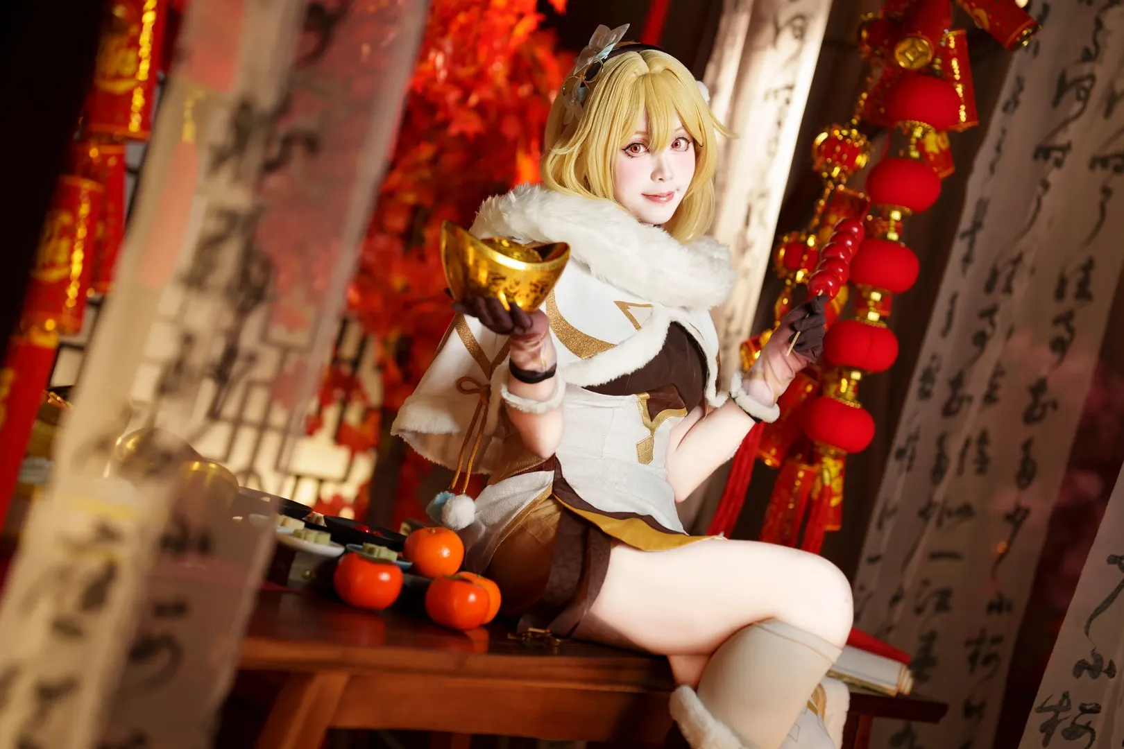 原神, cosplay摄影, 新春cos, 旅行者荧cos, 国风新年 - 第5张