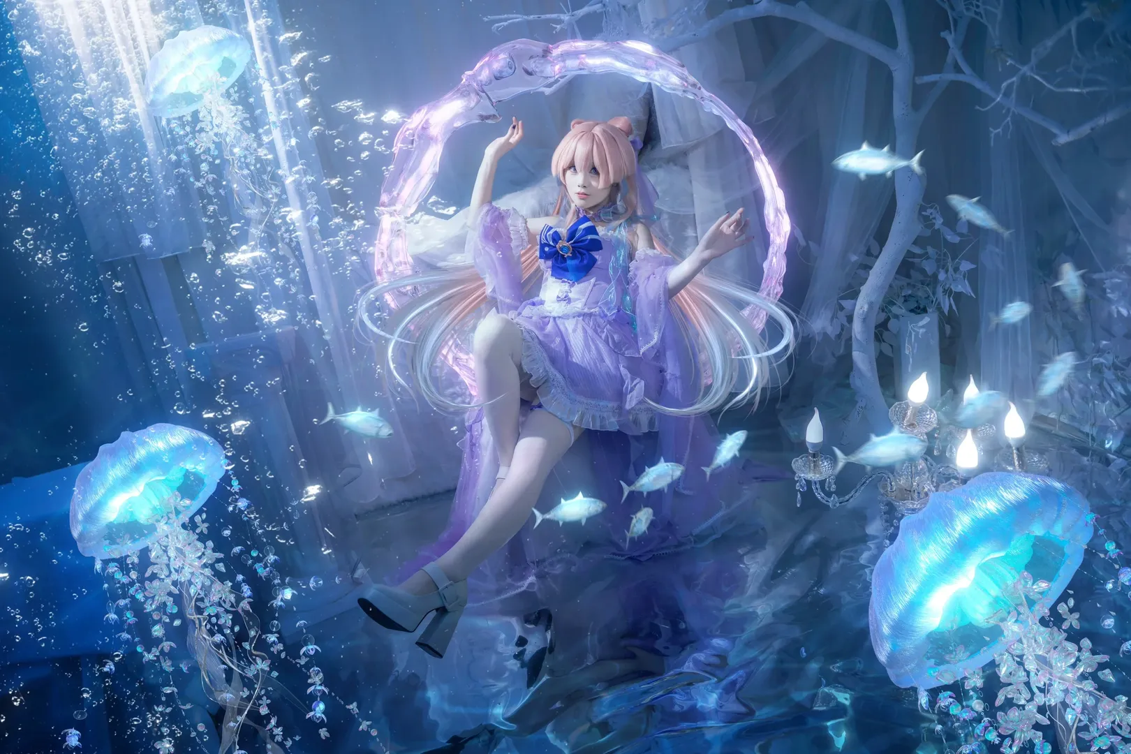 原神, 珊瑚宫心海cos, cosplay正片, 心海花嫁, 水下氛围 - 第7张