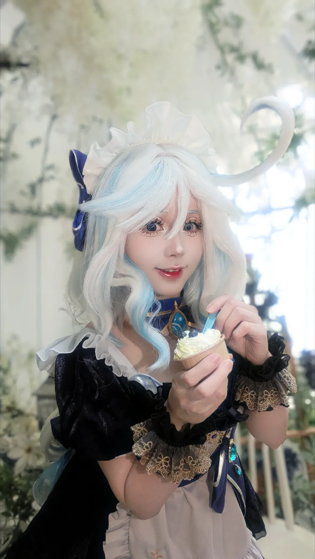 原神, 芙宁娜cos, 女仆装, cosplay日常, 甜品分享 - 第1张