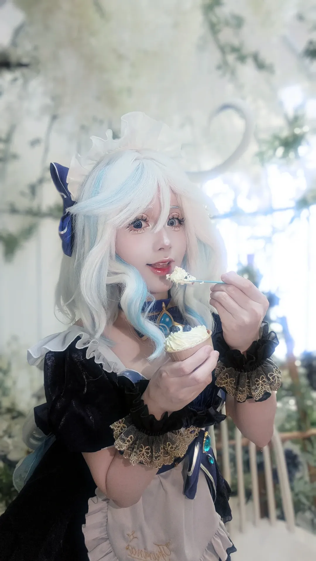 原神, 芙宁娜cos, 女仆装, cosplay日常, 甜品分享 - 第2张