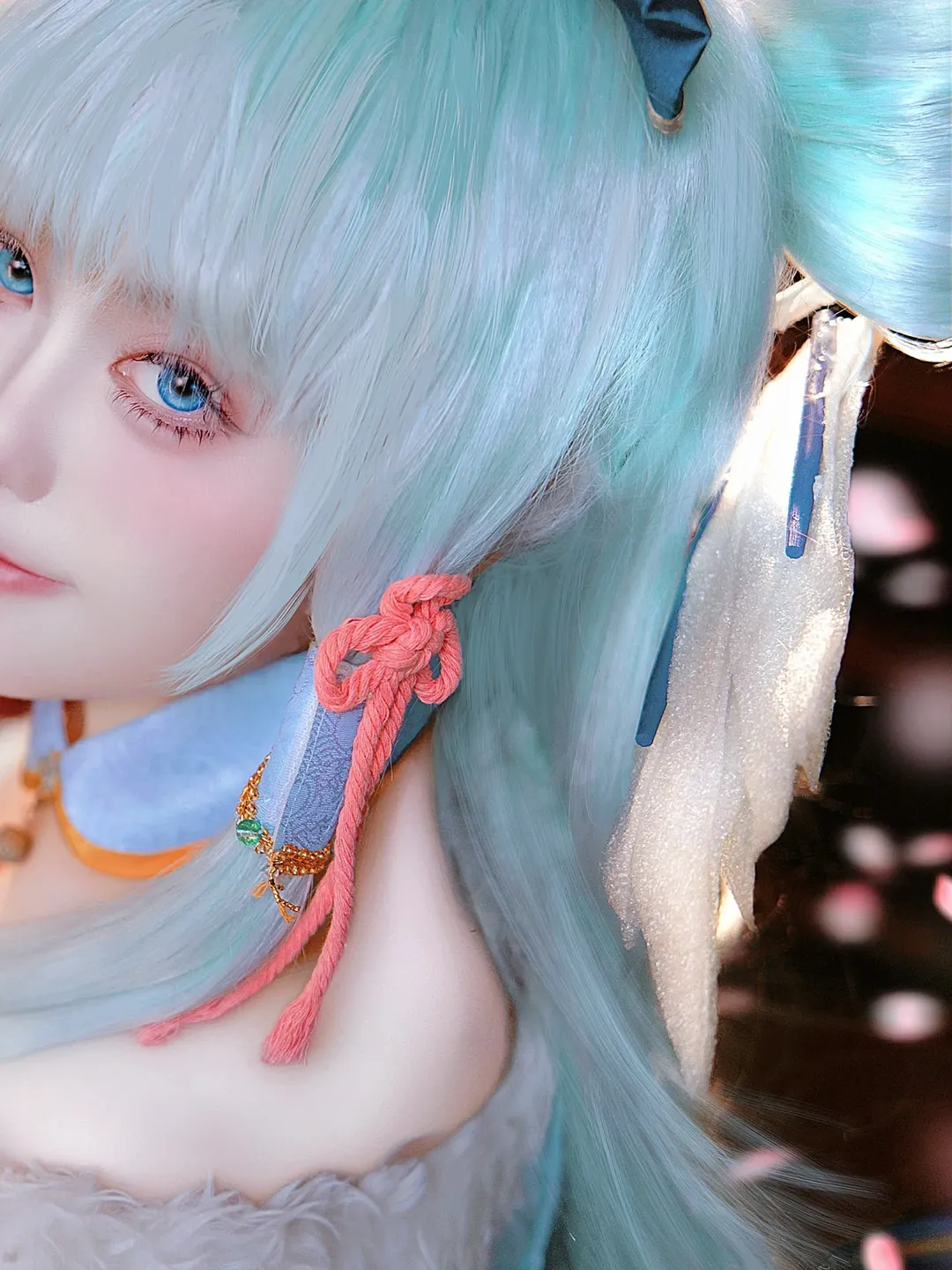 原神, 神里绫华cos, 夜景人像, 白鹭樱华, cosplay摄影 - 第2张