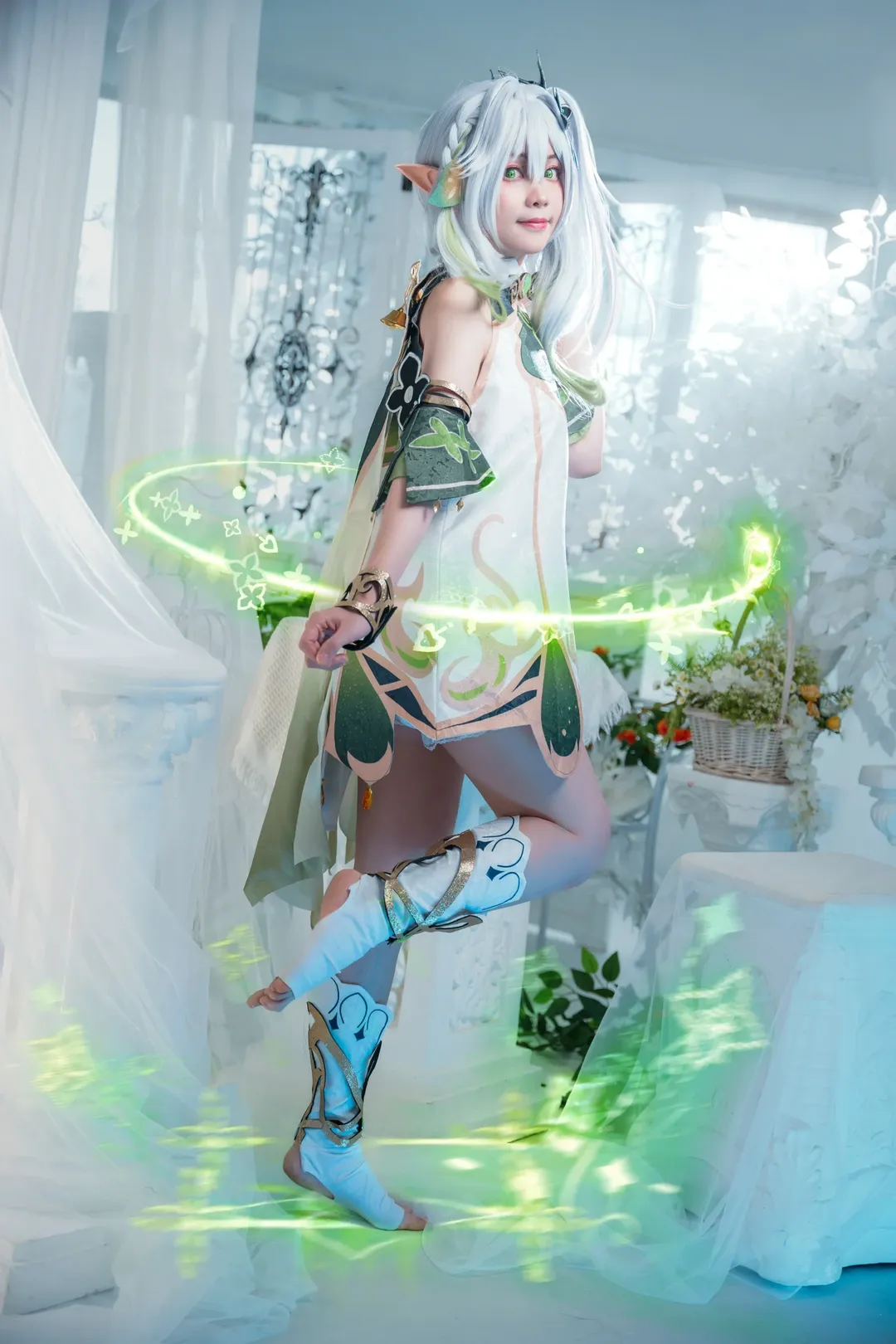 ロールプレイ, 原神, ナヒーダ コスプレ, エルフ耳, 草元素 - 1枚目