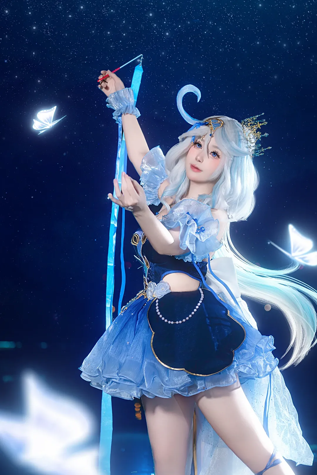 原神, 芙卡洛斯cos, 夜景人像, cosplay摄影, 水神cosplay - 第1张