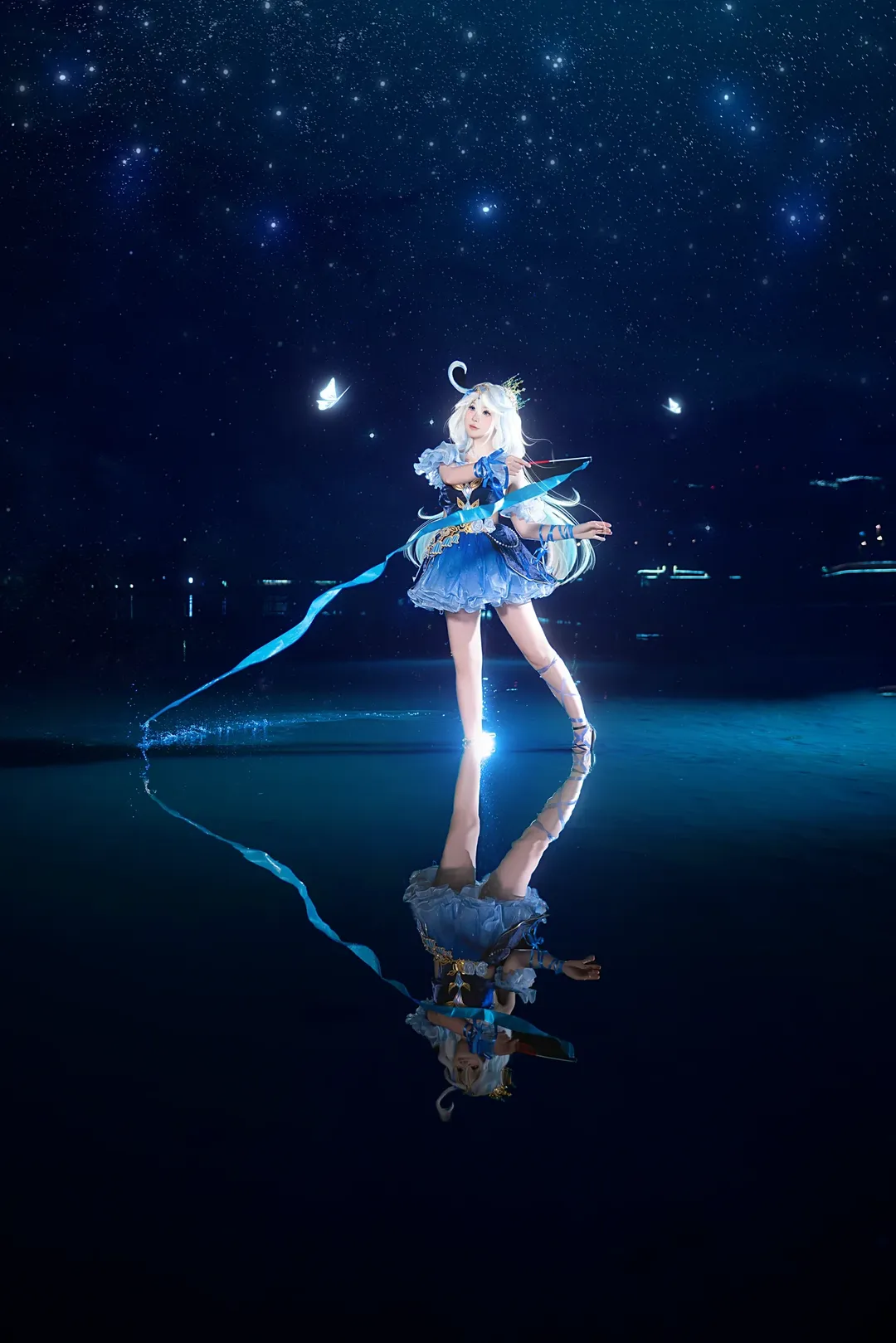 原神, 芙卡洛斯cos, 夜景人像, cosplay摄影, 水神cosplay - 第4张