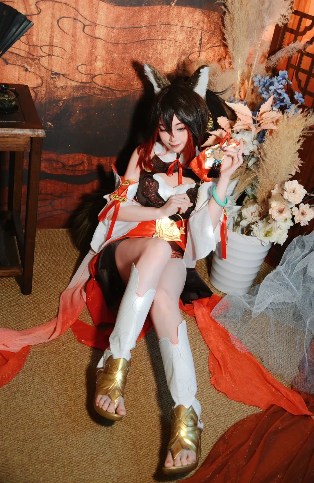 崩壊：スターレイル, 停雲 コスプレ, コスプレ撮影, ケモノミミコスプレ, 狐尾の造形 - 1枚目