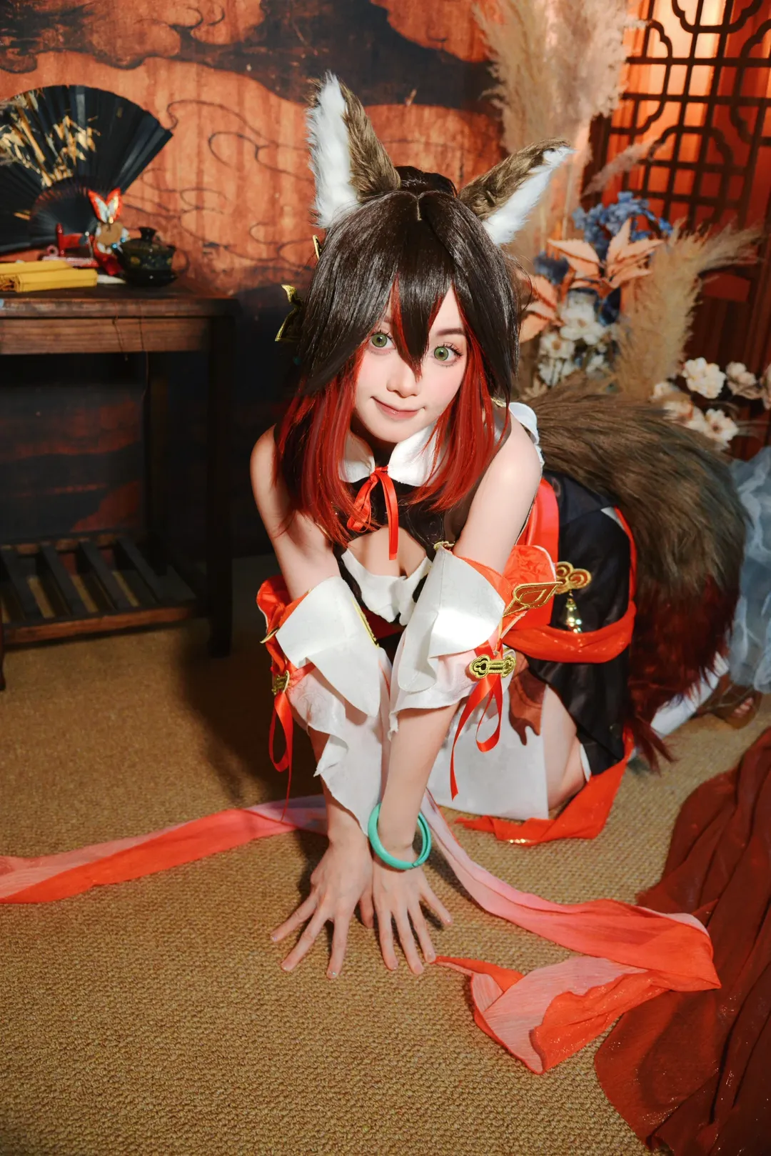 崩壊：スターレイル, 停雲 コスプレ, コスプレ撮影, ケモノミミコスプレ, 狐尾の造形 - 3枚目
