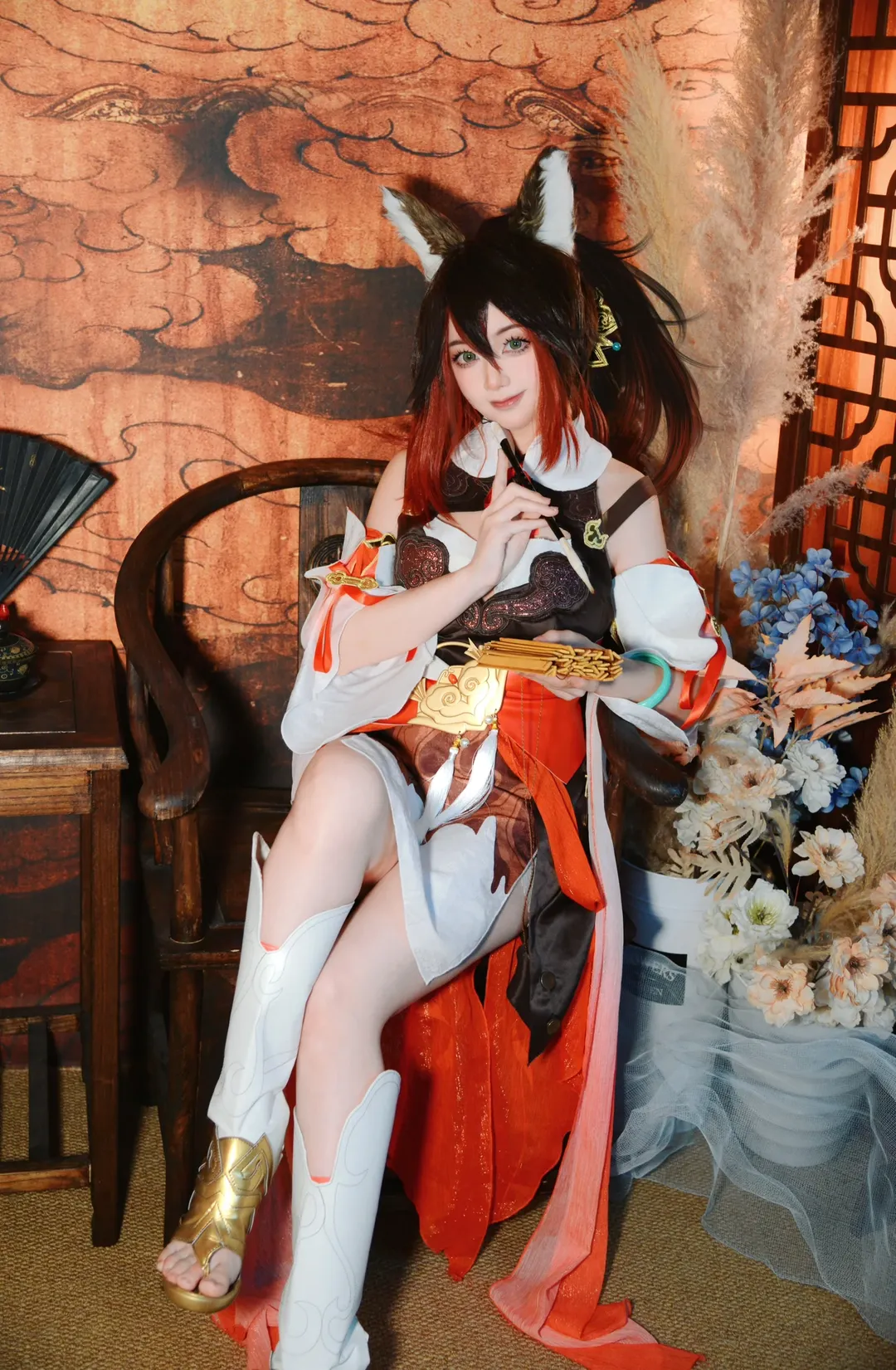 Honkai: Star Rail, Tingyun cosplay, Cosplay photography, Animal-eared girl cosplay, Fox tail styling