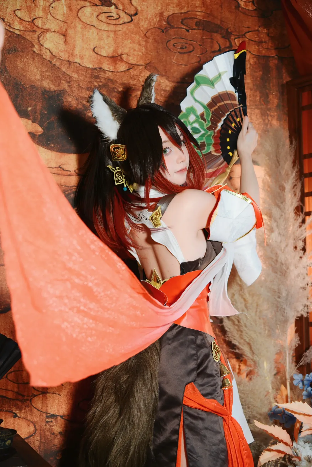 崩壊：スターレイル, 停雲 コスプレ, コスプレ撮影, ケモノミミコスプレ, 狐尾の造形 - 5枚目