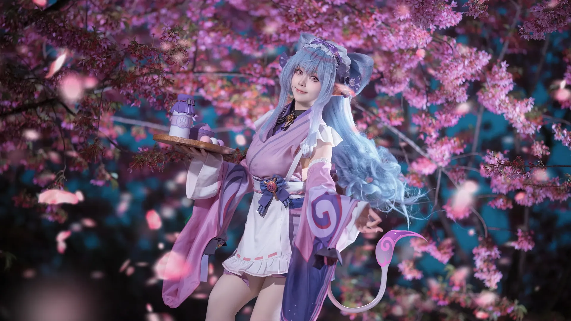 原神, cosplay正片, 精灵耳cos, 和风二次元, 梦见月瑞希cos - 第2张