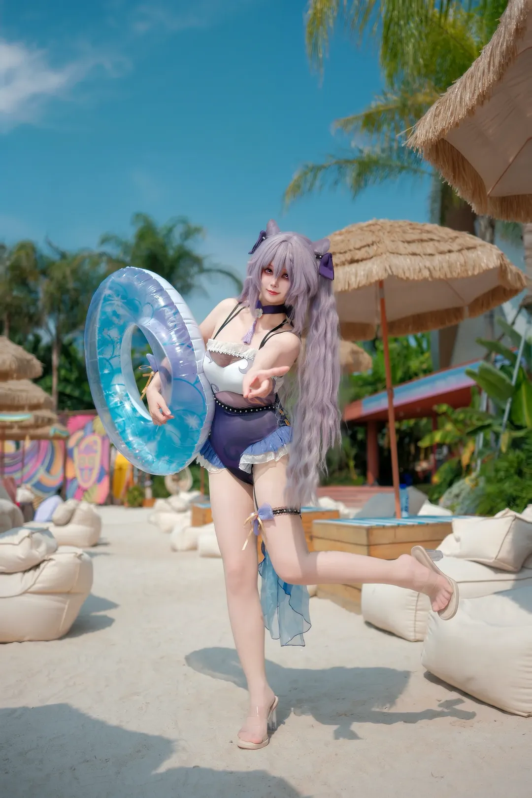 原神, 刻晴コスプレ, 夏コスプレ, 刻晴 水着, ビーチロケ コスプレ - 2枚目