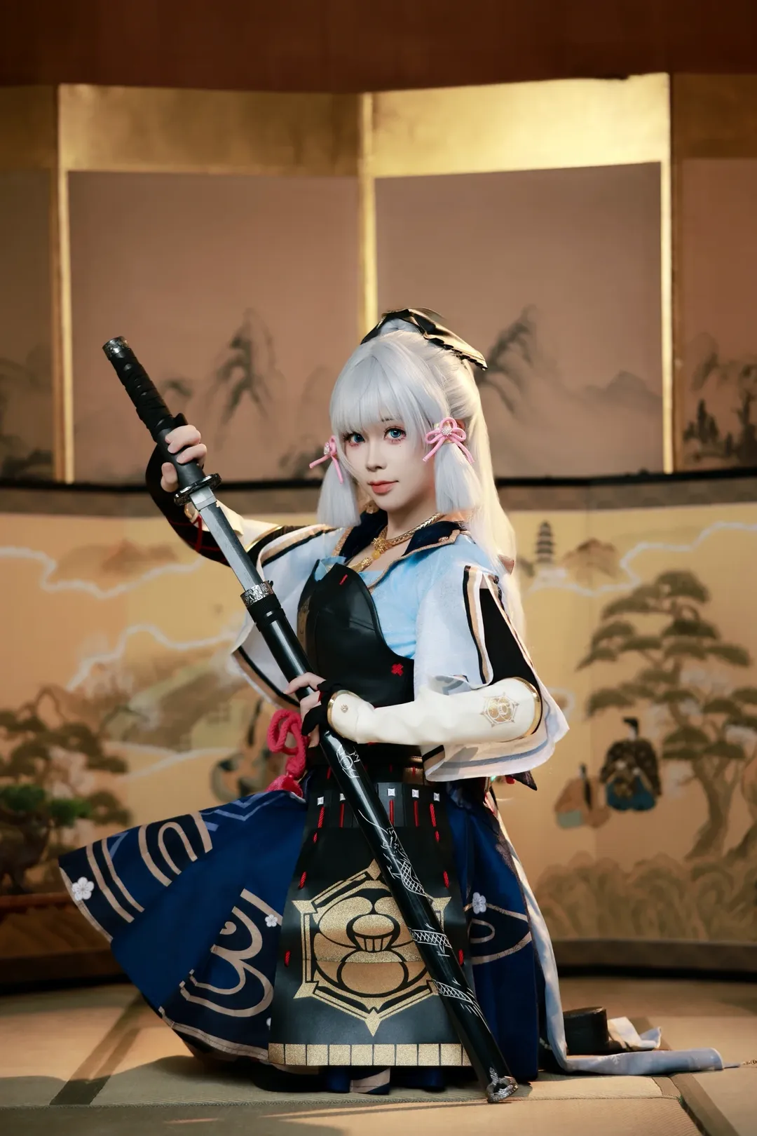 Genshin Impact, Kamisato Ayaka cosplay, Japanese-style clothing, Samurai Maiden, On-location photography - Image 1