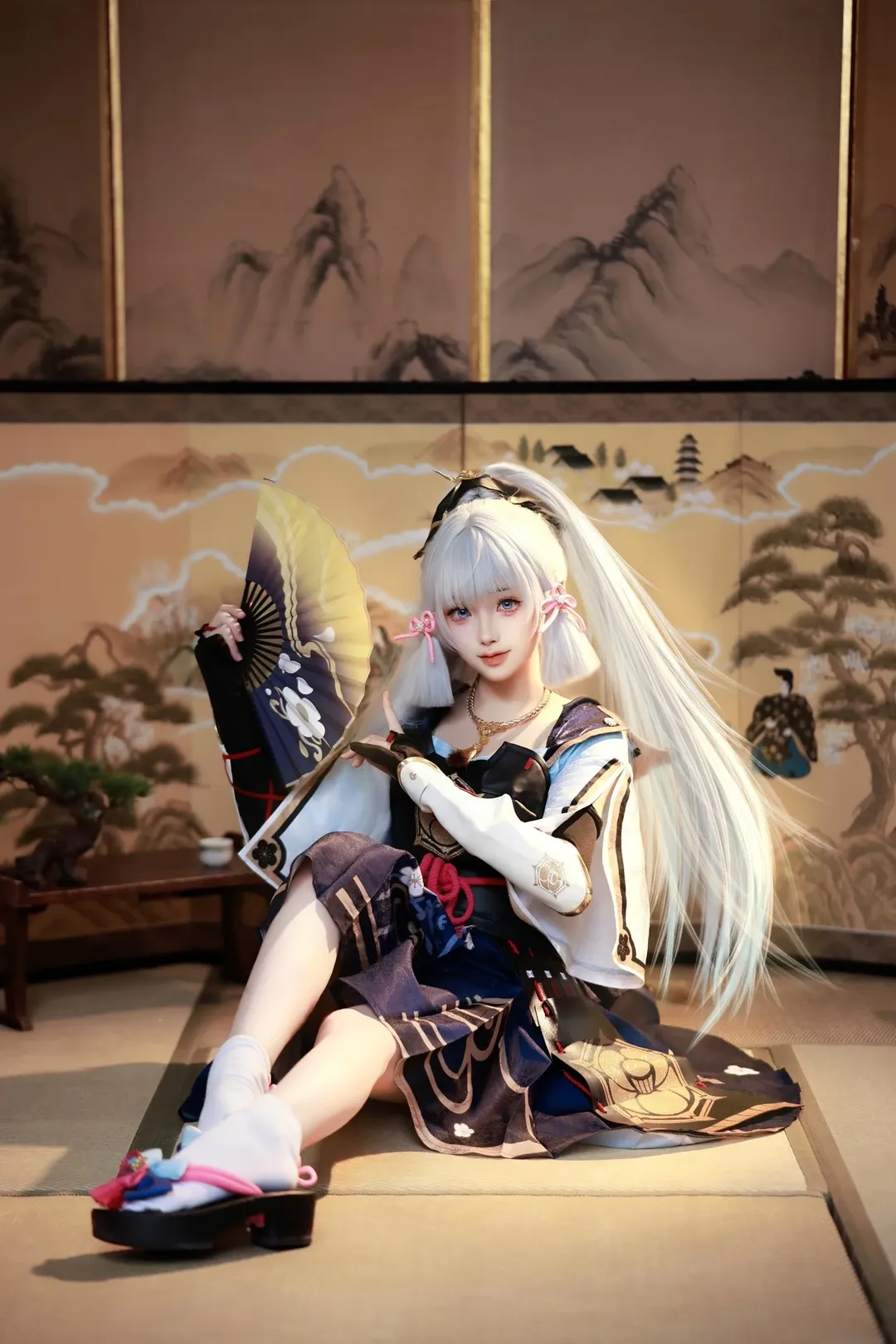 Genshin Impact, Japanese-style photography, Kamisato Ayaka cosplay, Anime cosplay, Cosplay styling