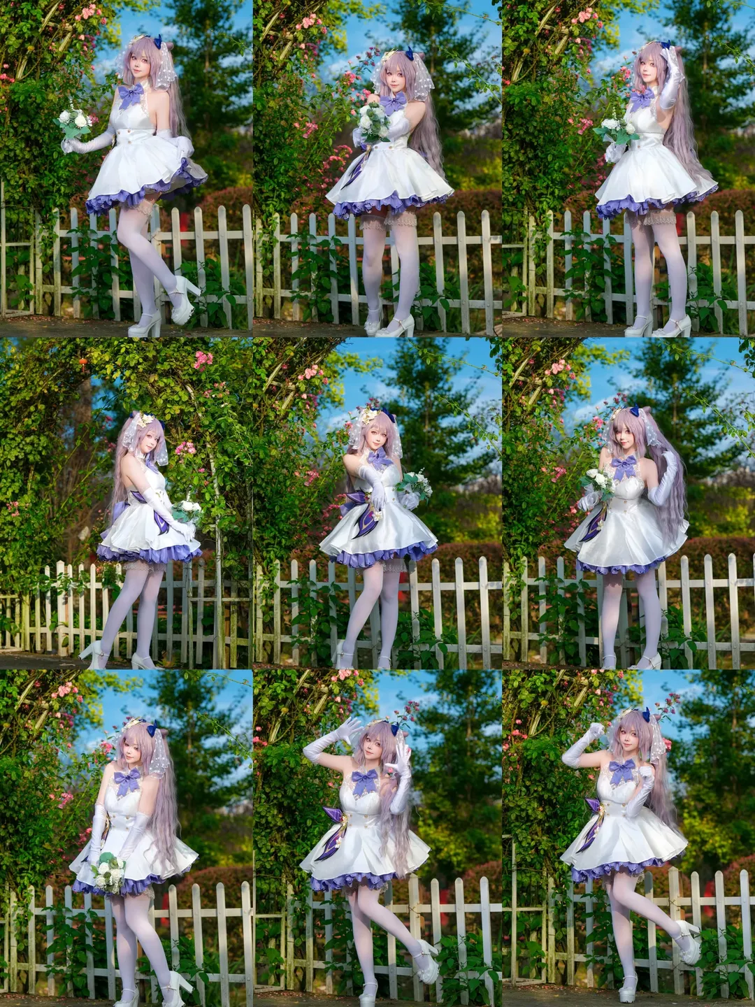 原神, コスプレポーズ参考, 刻晴コスプレ, 屋外ポートレート撮影, 少女系花嫁 - 1枚目