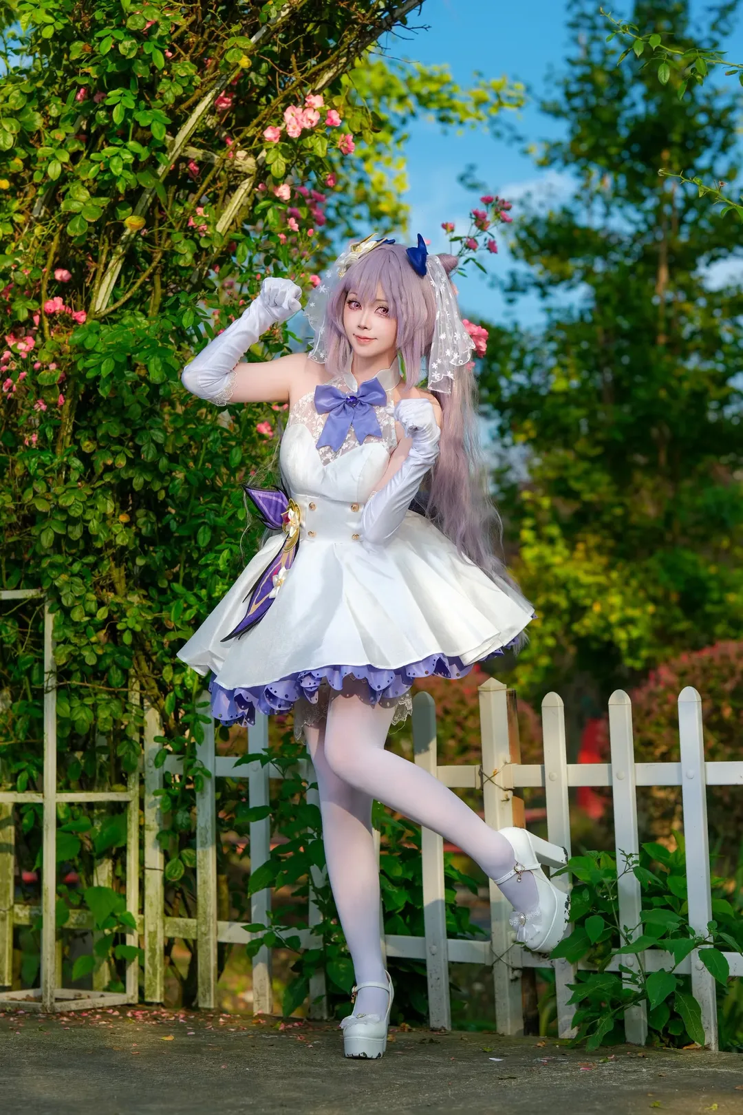 原神, コスプレポーズ参考, 刻晴コスプレ, 屋外ポートレート撮影, 少女系花嫁 - 10枚目