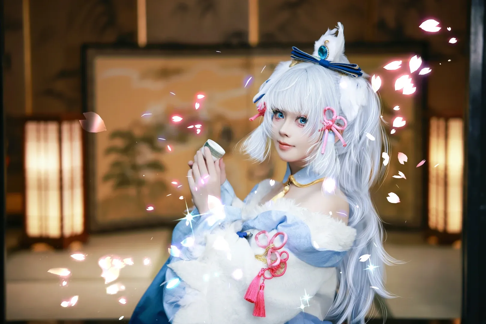 原神, 神里绫华cos, cosplay摄影, 白鹭公主, 和风造型 - 第3张