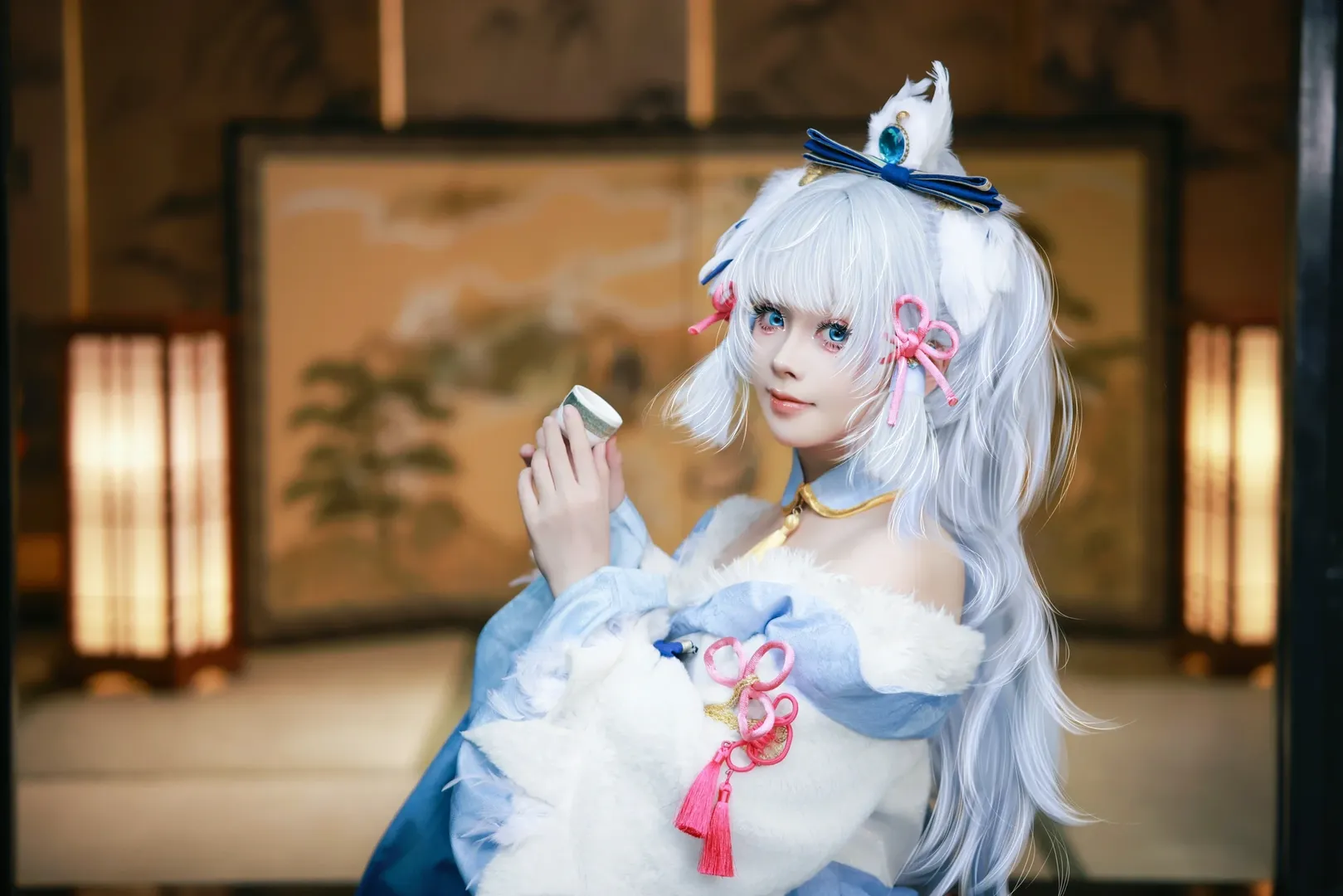 原神, 神里绫华cos, cosplay摄影, 白鹭公主, 和风造型 - 第6张