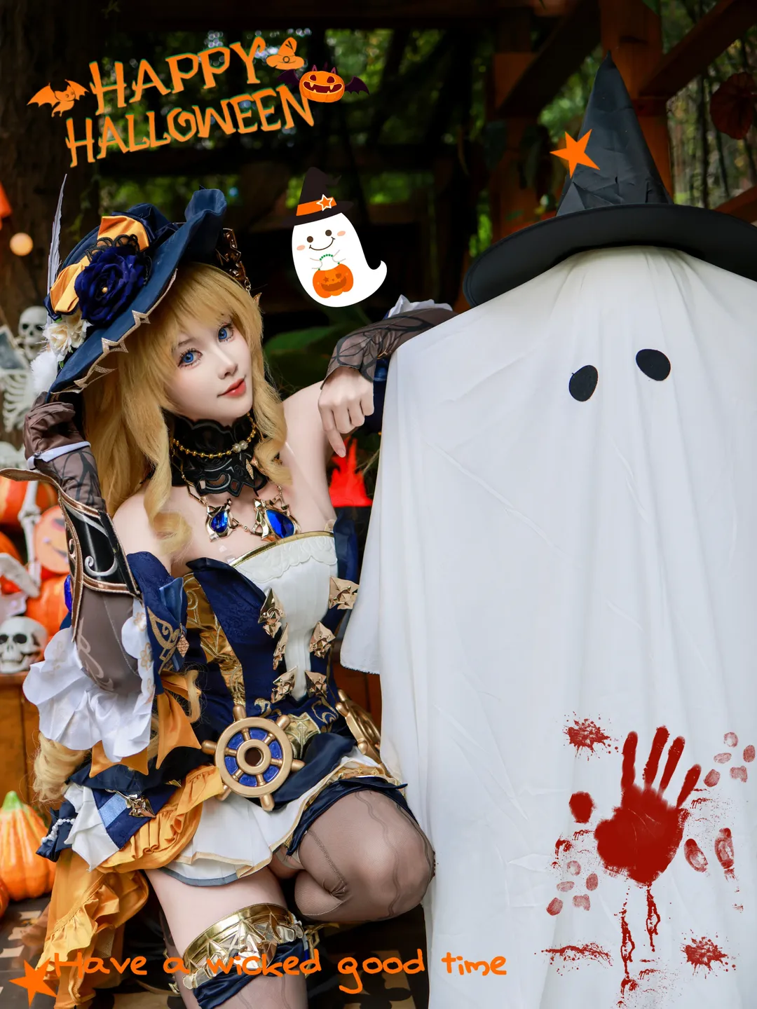 原神, コスプレ撮影, ナヴィア コスプレ, ハロウィンコスプレ, 小枝の庭 - 1枚目