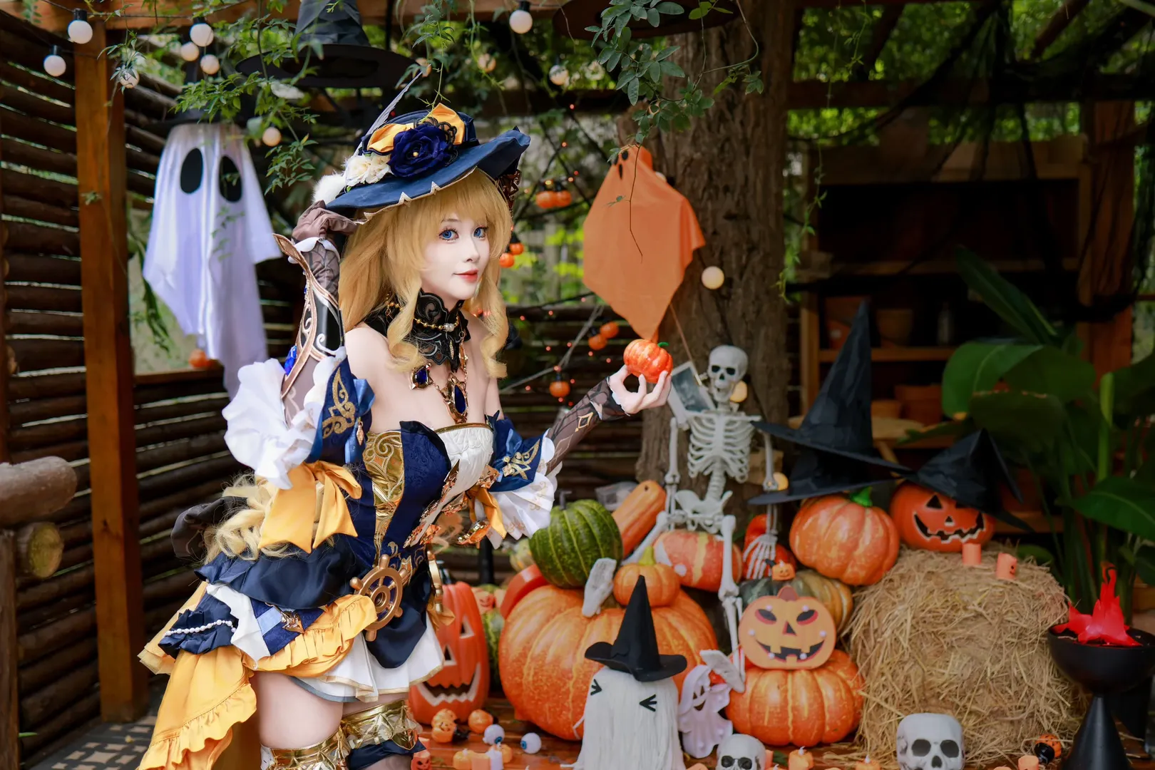 原神, コスプレ撮影, ナヴィア コスプレ, ハロウィンコスプレ, 小枝の庭 - 3枚目