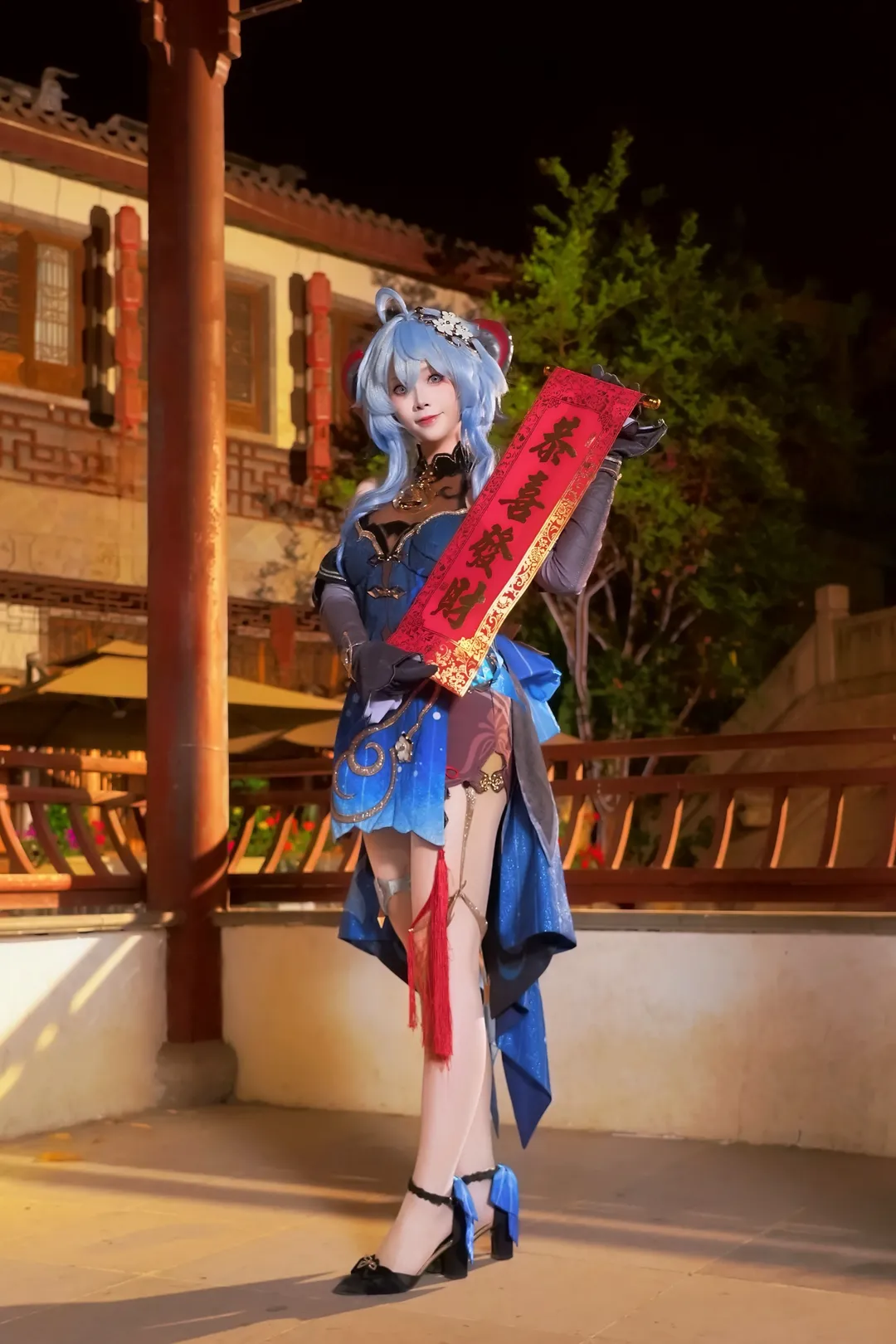 原神, 甘雨 コスプレ, コスプレ, 海灯祭, 夜景ロケ