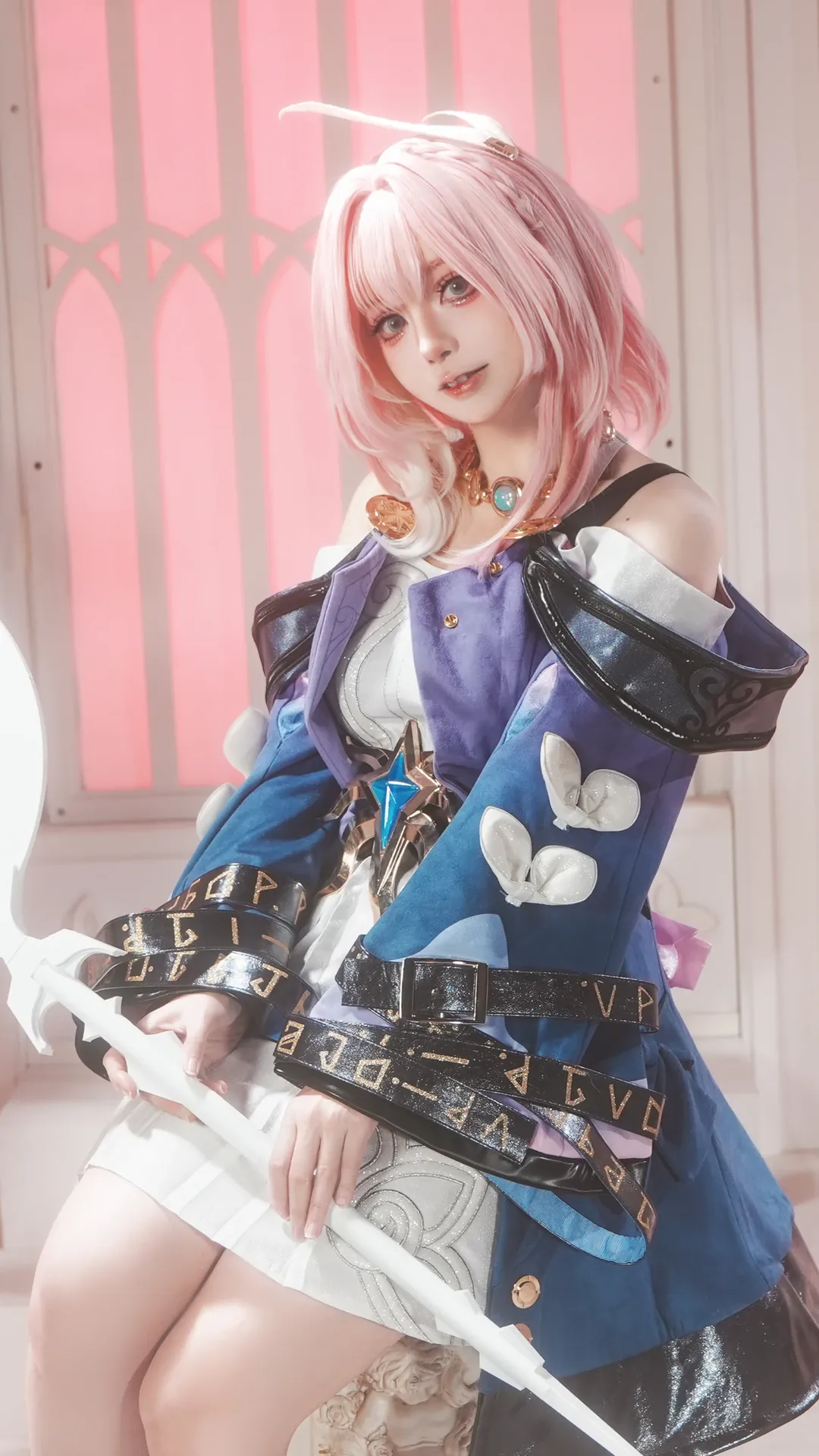 昔涟cos, 崩坏星穹铁道, 魔法少女, cosplay写真, 粉发cos - 第2张