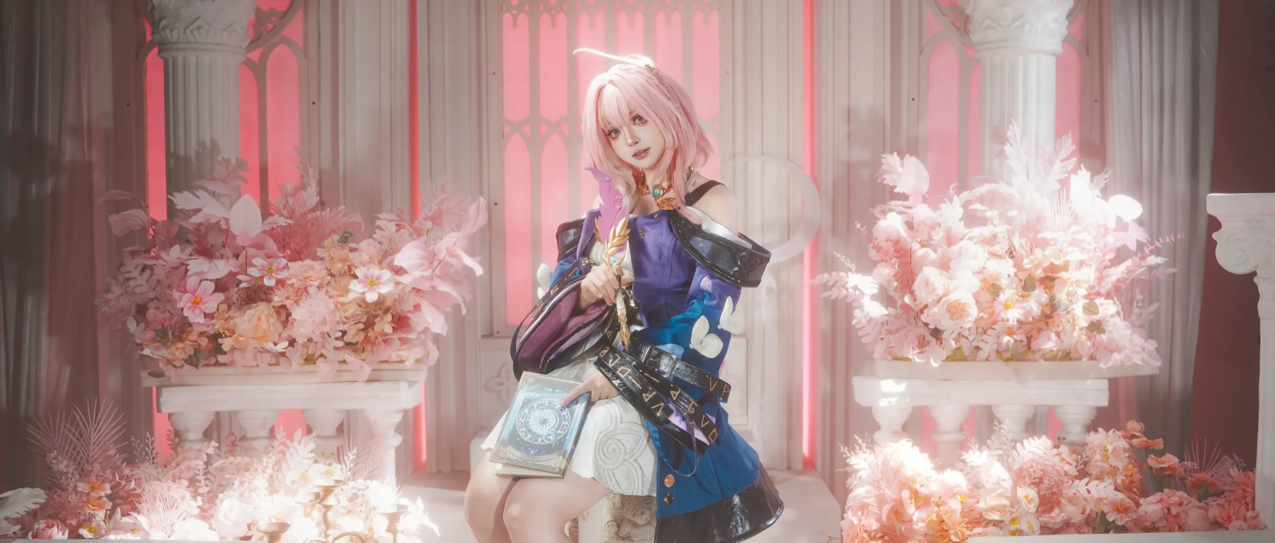 昔涟cos, 崩坏星穹铁道, 魔法少女, cosplay写真, 粉发cos - 第5张
