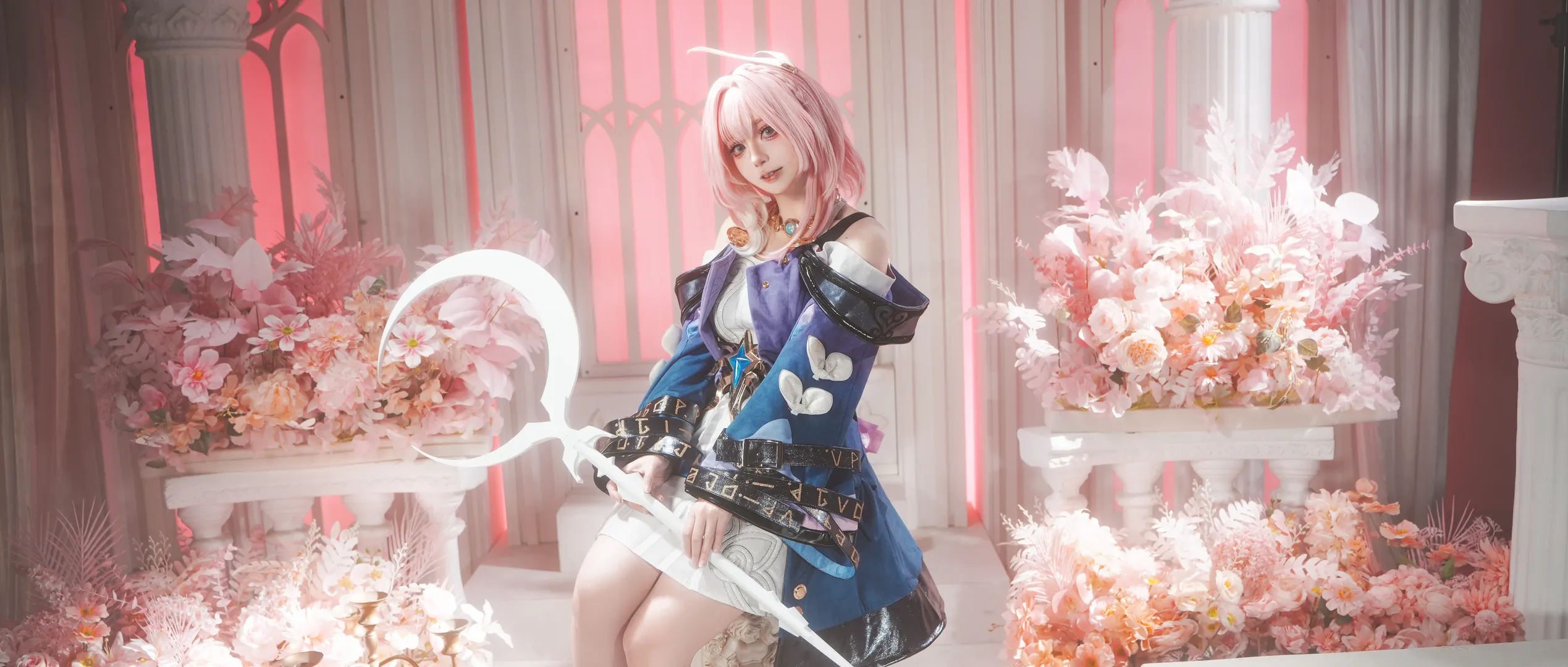 昔涟cos, 崩坏星穹铁道, 魔法少女, cosplay写真, 粉发cos - 第6张