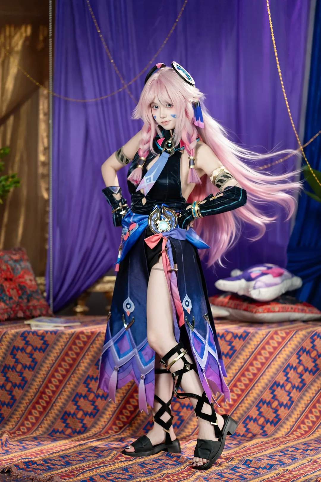 原神, cosplay, 二次元攝影, 茜特菈莉cos, 黑曜石奶奶