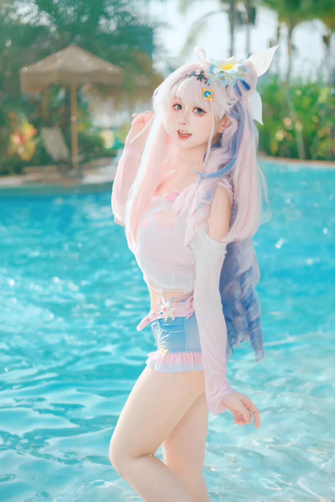 鸣潮, 达妮娅cos, 外景摄影, 夏日泳装, cos返图 - 第1张