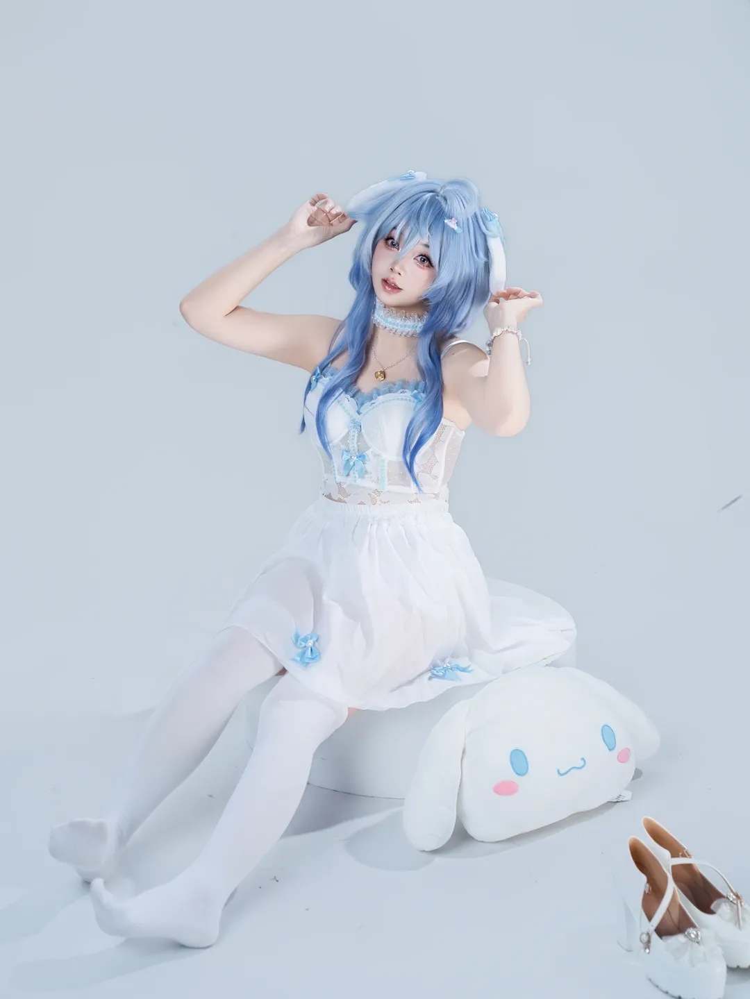 原神, 甘雨cos, cosplay动作参考, 玉桂狗, 二次元自拍