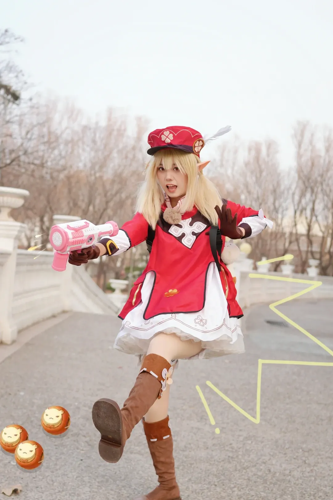 原神, 可莉cos, cosplay分享, 二次元日常, 游乐园拍照 - 第1张