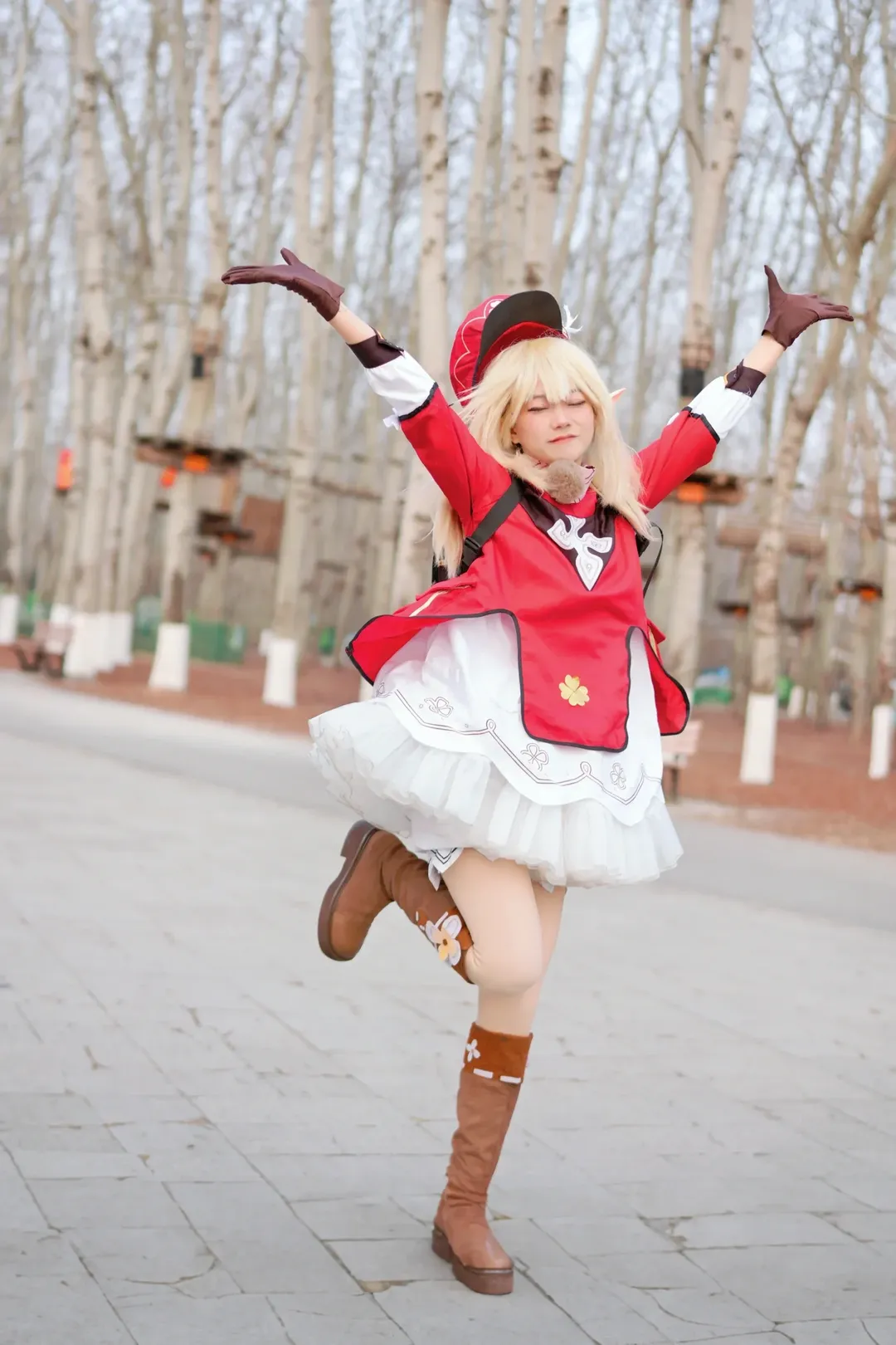 原神, 可莉cos, cosplay分享, 二次元日常, 游乐园拍照