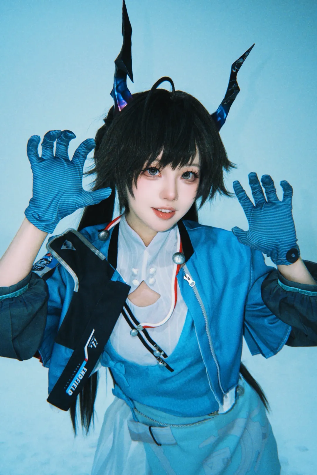 明日方舟终末地, cosplay摄影, 陈千语cos, 蓝系穿搭, 二次元造型 - 第3张