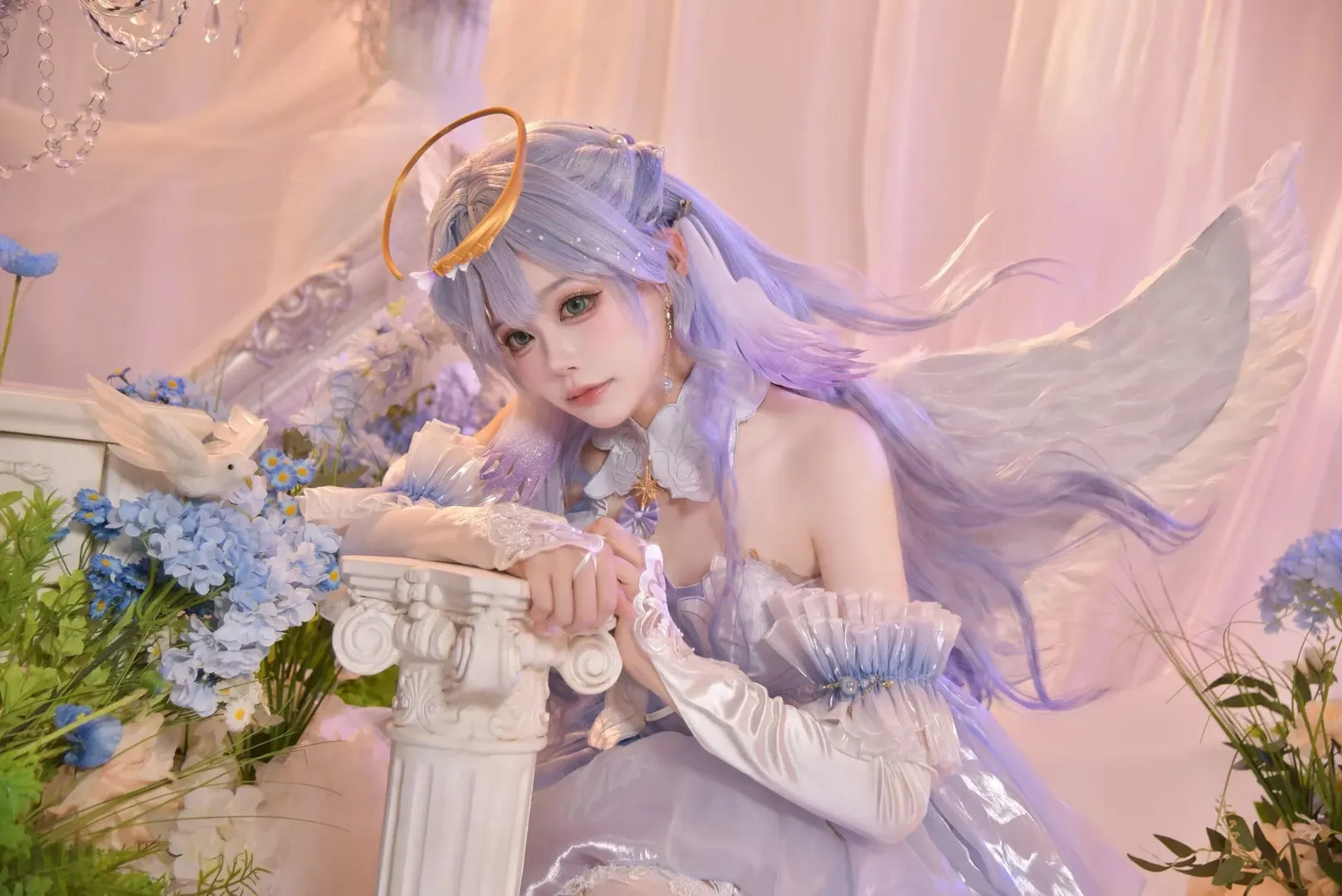 崩壊：スターレイル, ロビン コスプレ, コスプレ撮影, 夢幻的な光と影, 天使風メイク - 4枚目