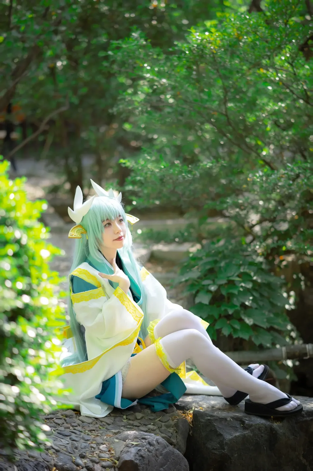 二次元攝影, fgo, cosplay正片, 清姬cos, 和風戶外寫真 - 第1張
