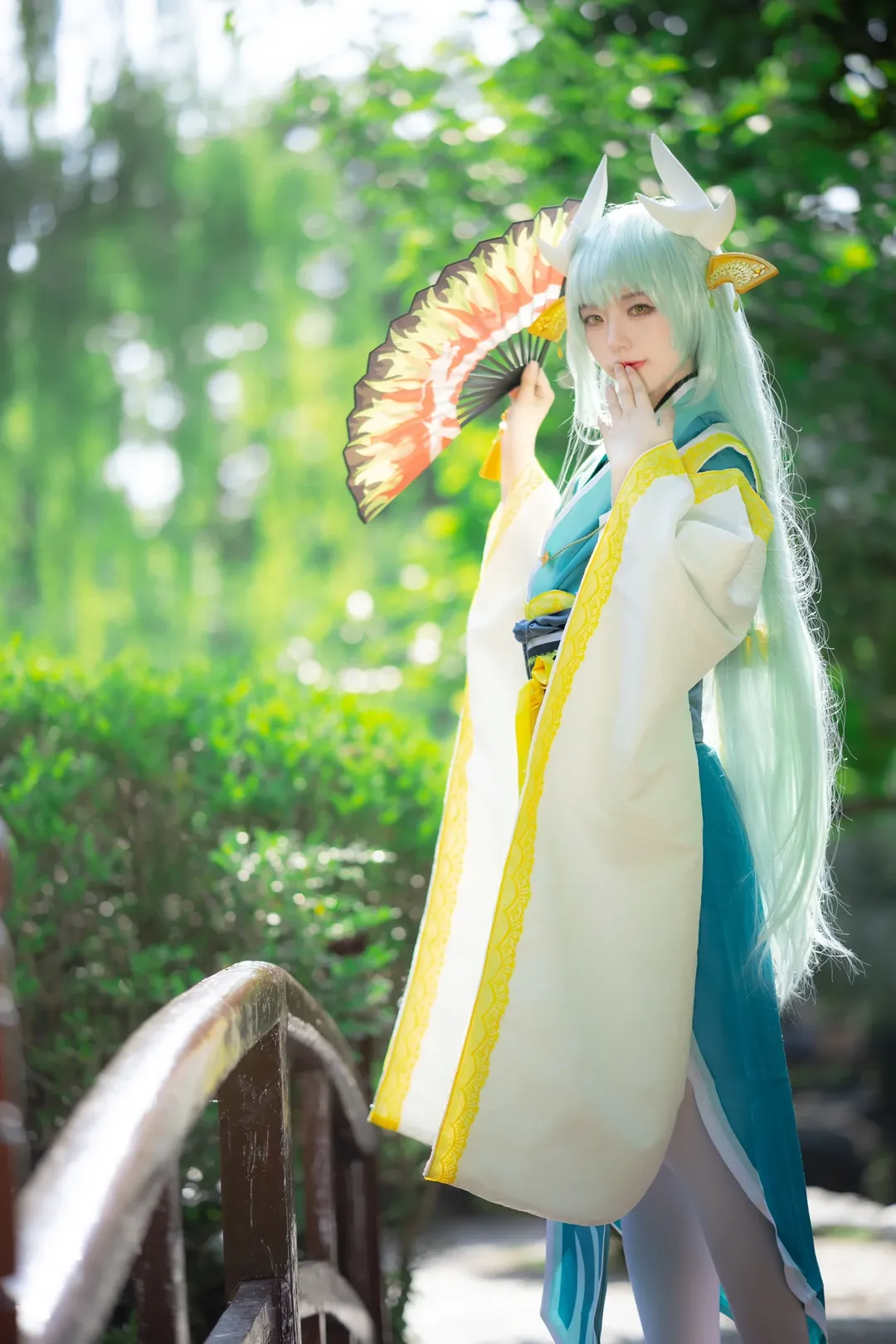 二次元攝影, fgo, cosplay正片, 清姬cos, 和風戶外寫真 - 第2張