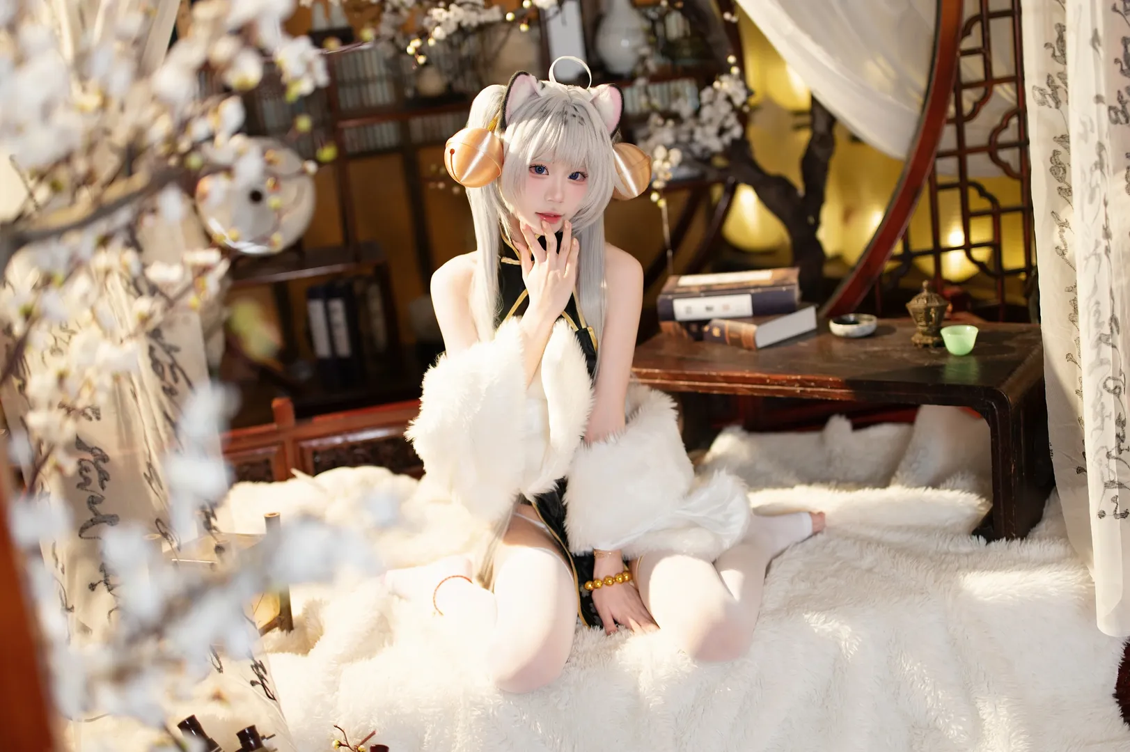 雰囲気のある写真, 白虎娘 コスプレ, 新中国風ファッション, 獣耳娘, 古風写真 - 2枚目