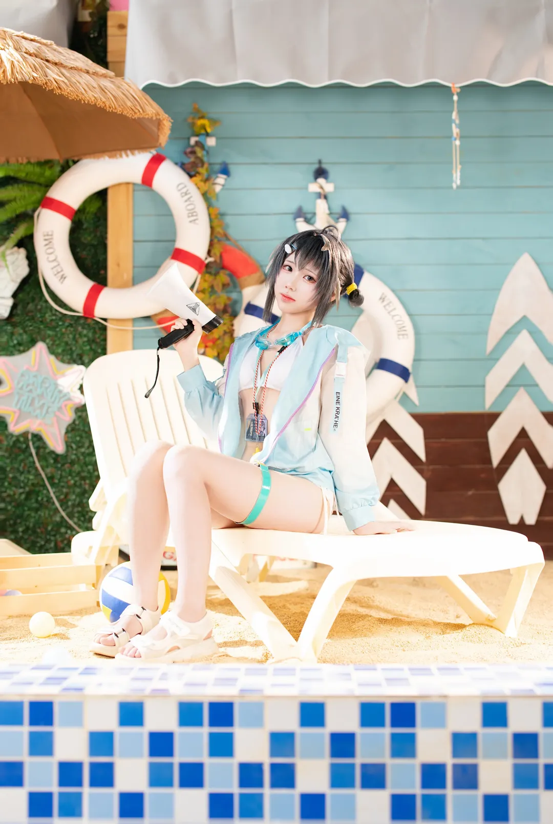 二次元摄影, 泳装cos, 明日方舟, 夏日cosplay, 羽毛笔cos - 第3张