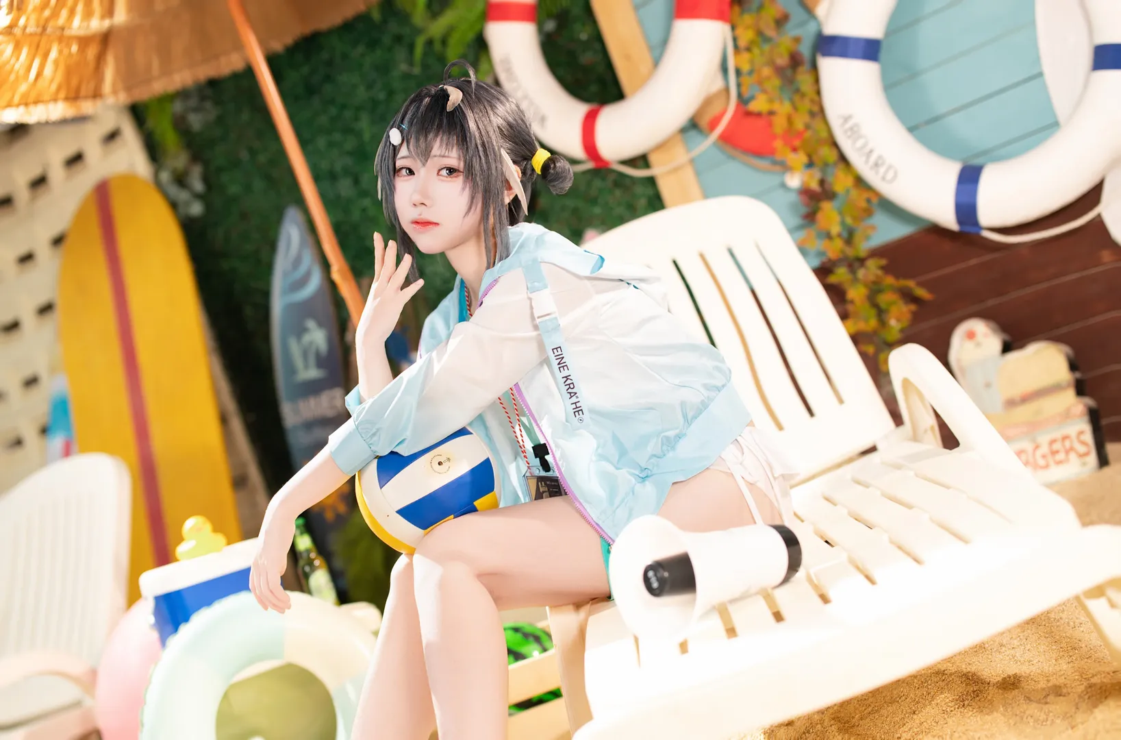 二次元摄影, 泳装cos, 明日方舟, 夏日cosplay, 羽毛笔cos - 第4张