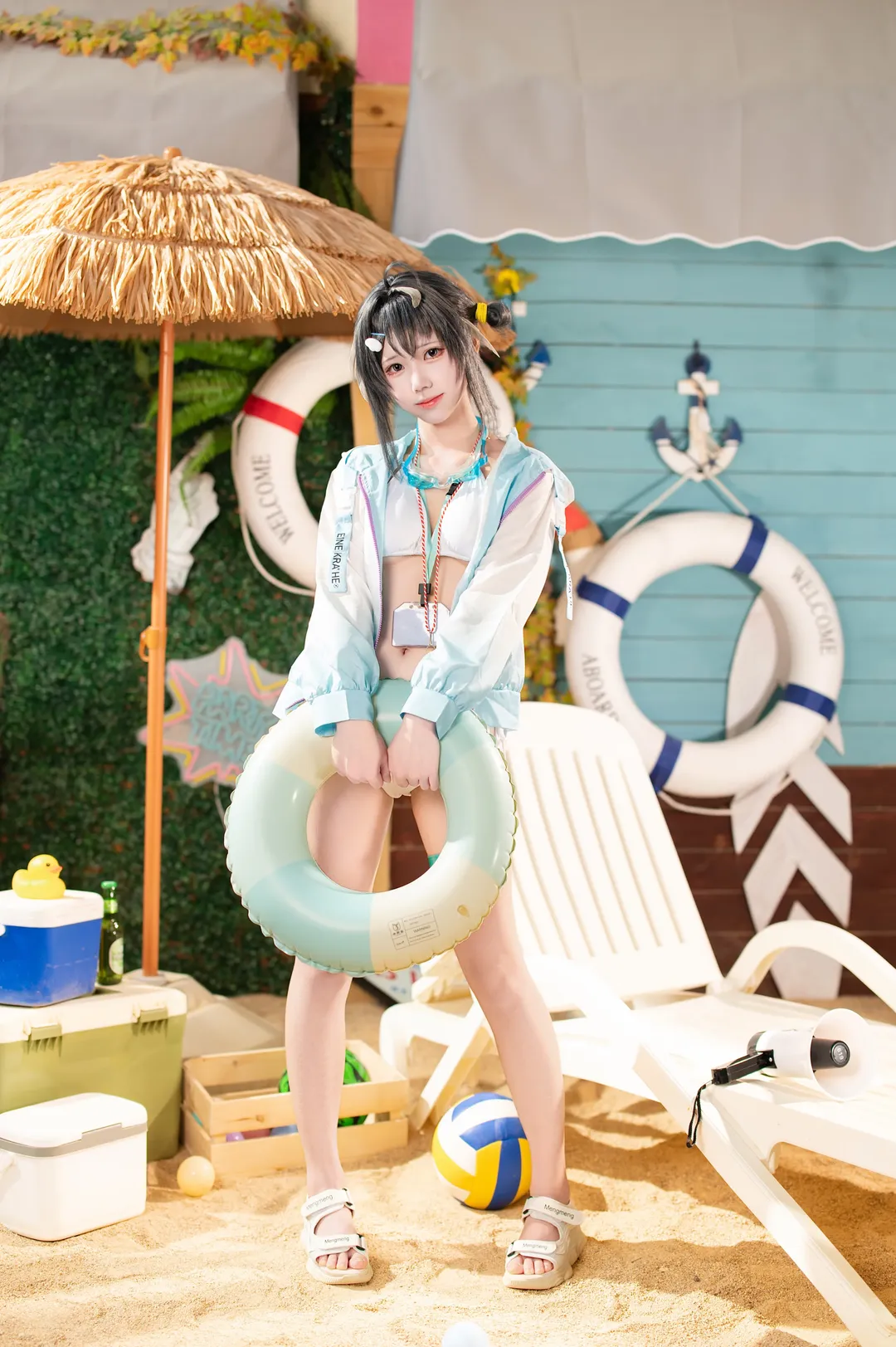 二次元摄影, 泳装cos, 明日方舟, 夏日cosplay, 羽毛笔cos - 第6张