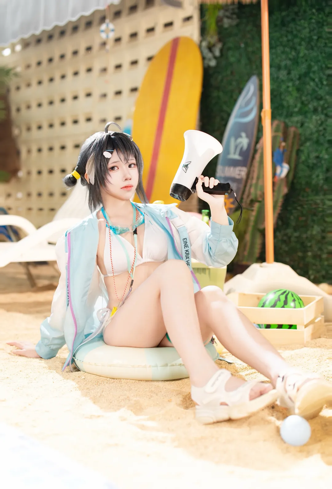 二次元摄影, 泳装cos, 明日方舟, 夏日cosplay, 羽毛笔cos - 第7张