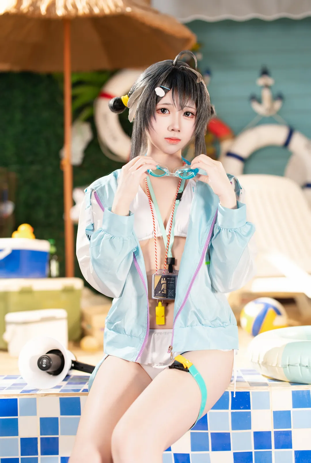 二次元摄影, 泳装cos, 明日方舟, 夏日cosplay, 羽毛笔cos - 第8张