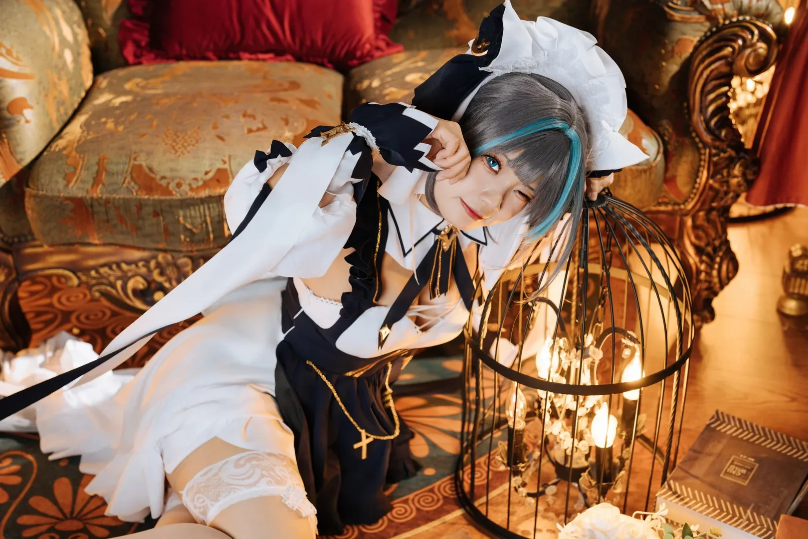 チェシャー コスプレ, アズールレーン, コスプレ撮影, メイド服コーデ, 二次元風の完成写真 - 12枚目